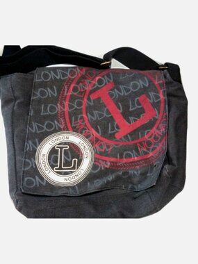 Robin Ruth Gray & Red London Stamp Messenger Bag – Crossbody Travel Bag